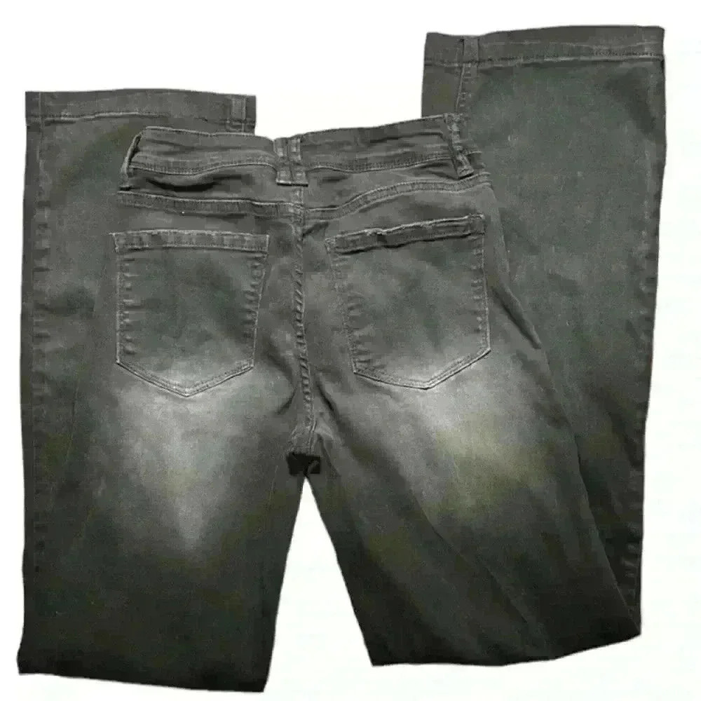 Black high waisted faded wash bootcut jeans size XS - Picture 6 of 12